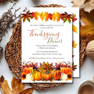 Cozy Autumn Harvest Thanksgiving Invitation