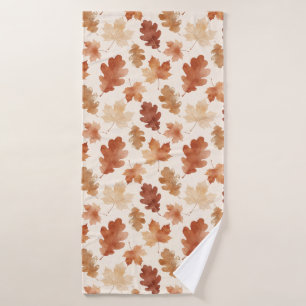 Cozy Autumn Leaf Pattern Bath Towel