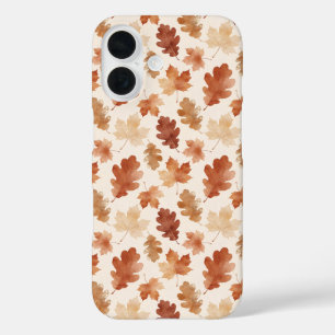 Cozy Autumn Leaf Pattern iPhone 16 Case