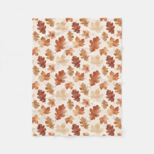 Cozy Autumn Leaf Pattern Fleece Blanket