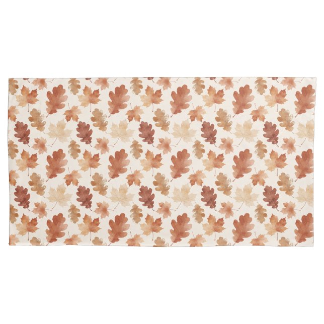 Cozy Autumn Leaf Pattern Pillowcase (Front)