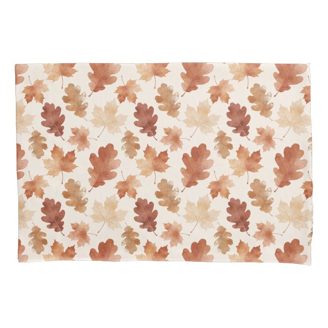 Cozy Autumn Leaf Pattern Pillowcase (Front)