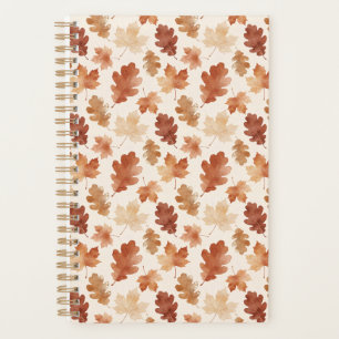 Cozy Autumn Leaf Pattern Planner