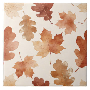 Cozy Autumn Leaf Pattern Tile