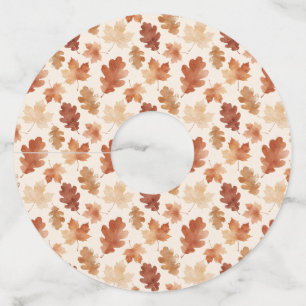 Cozy Autumn Leaf Pattern Wine Glass Tag