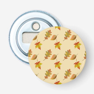 Cozy autumn maple leaves oak leaves bottle opener