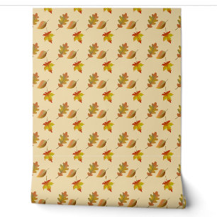 Cozy autumn maple leaves oak leaves wallpaper