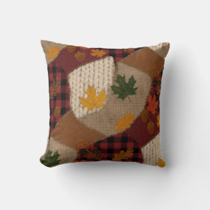 Cozy Autumn Patchwork Cushion
