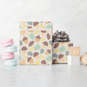 Cozy Autumn Pattern Wrapping Paper Roll