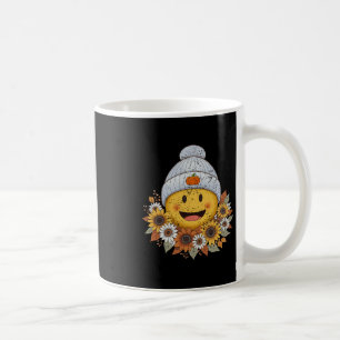 Cozy Autumn Season Boho Floral Fall Smile Face Tha Coffee Mug