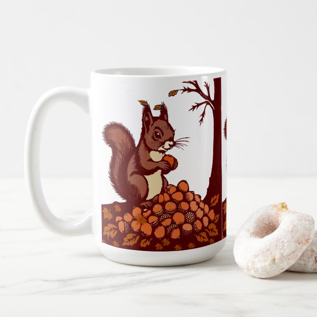 Cozy Autumn Squirrel Mug & Seasonal Harvest (With Donut)