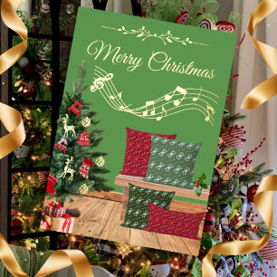 Cozy Bench Merry Christmas Foil Holiday Card