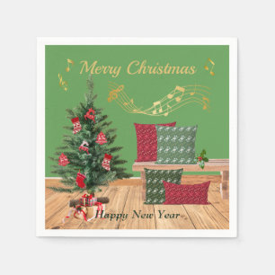 Cozy Bench Merry Christmas Napkins