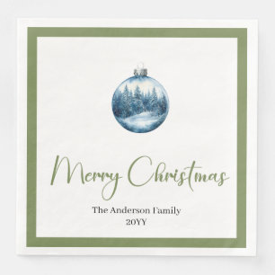 Cozy Bohemian Winter Scene Christmas Party Napkins