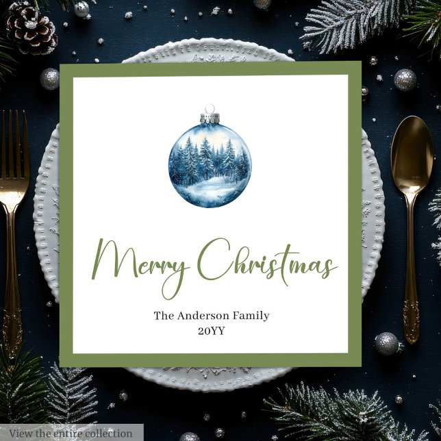 Cozy Bohemian Winter Scene Christmas Party Napkins (Cozy Bohemian Winter Scene Christmas Party Napkins)