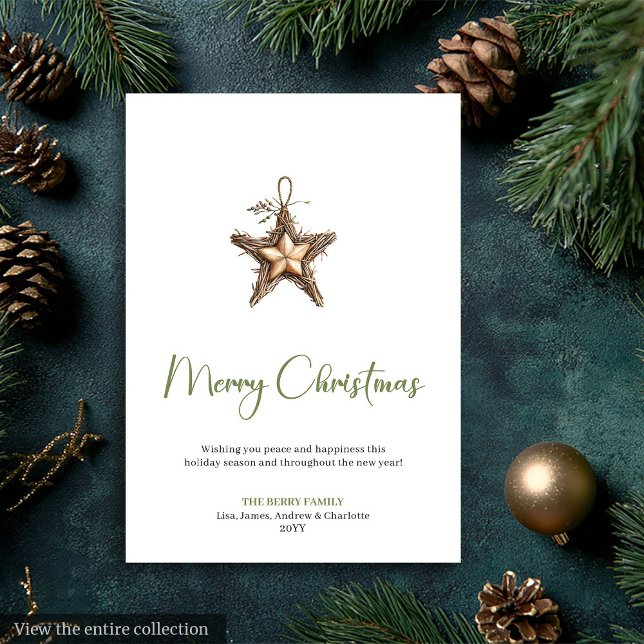 Cozy Boho Botanical Minimalist Holiday Greeting (Cozy Boho Botanical Minimalist Holiday Greeting)