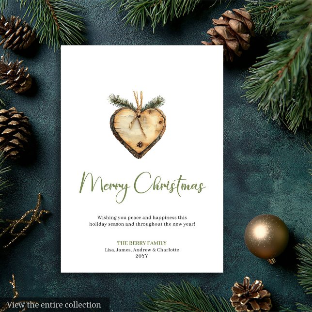 Cozy Boho Earthy Pine Wreath Christmas Greeting Holiday Card (Cozy Boho Earthy Pine Wreath Christmas Greeting Holiday Card)