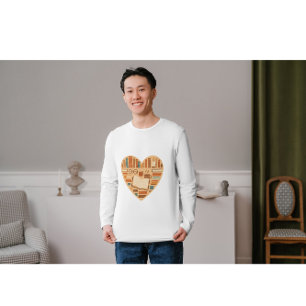 Cozy Book Lover Heart   Reading Aesthetic Design f T-Shirt
