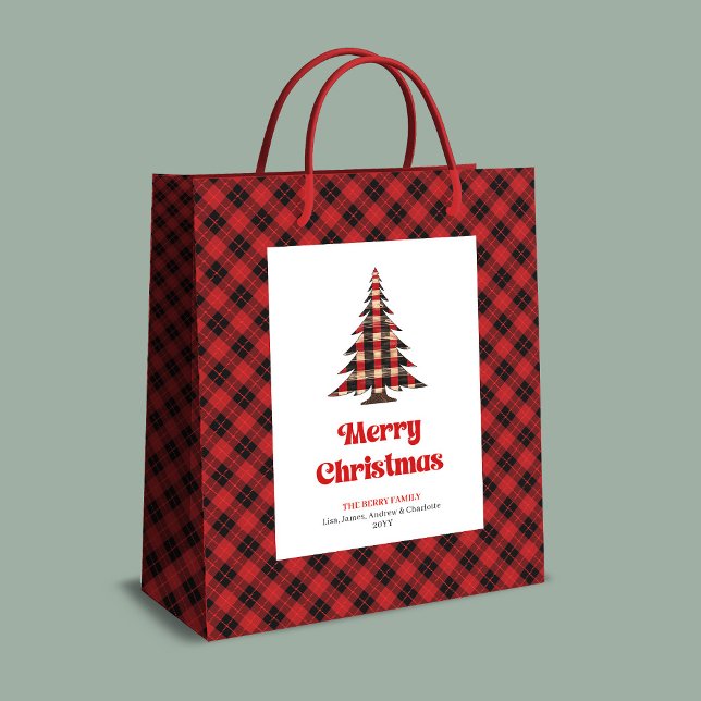 Cozy buffalo plaid Christmas gift bag name design (Cozy buffalo plaid Christmas gift bag name design)