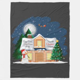 Cozy Cabin Hot Cocoa &  Favorite Christmas Movies Fleece Blanket