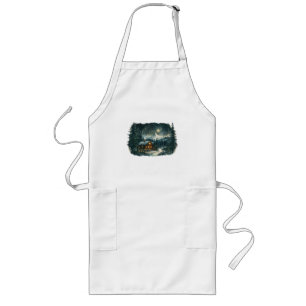 Cozy Cabin in a Winter Wonderland Long Apron