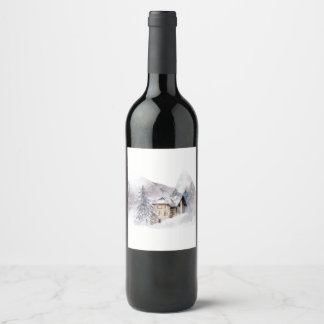 Cozy Cabin in the Woods Wine Label