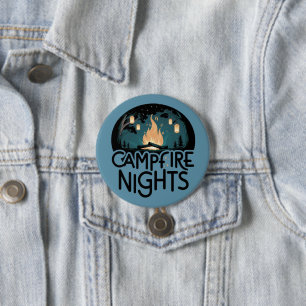 Cozy Campfire Nights Rustic Outdoor Adventure 7.5 Cm Round Badge