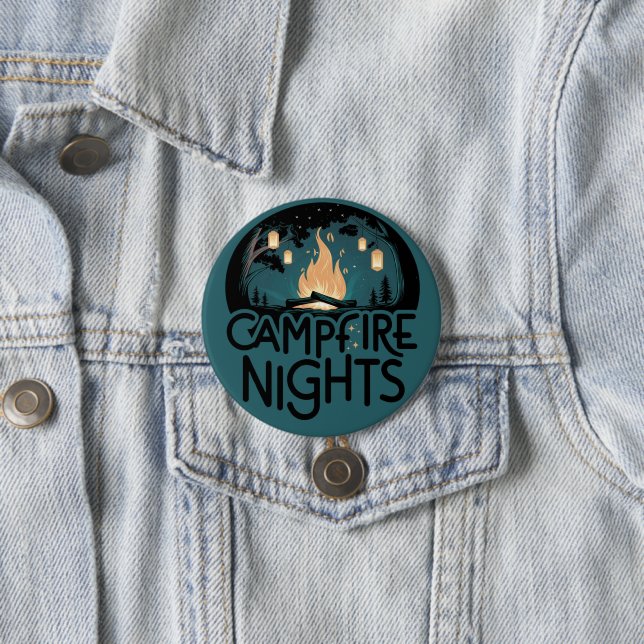 Cozy Campfire Nights Rustic Outdoor Adventure 7.5 Cm Round Badge (In Situ)