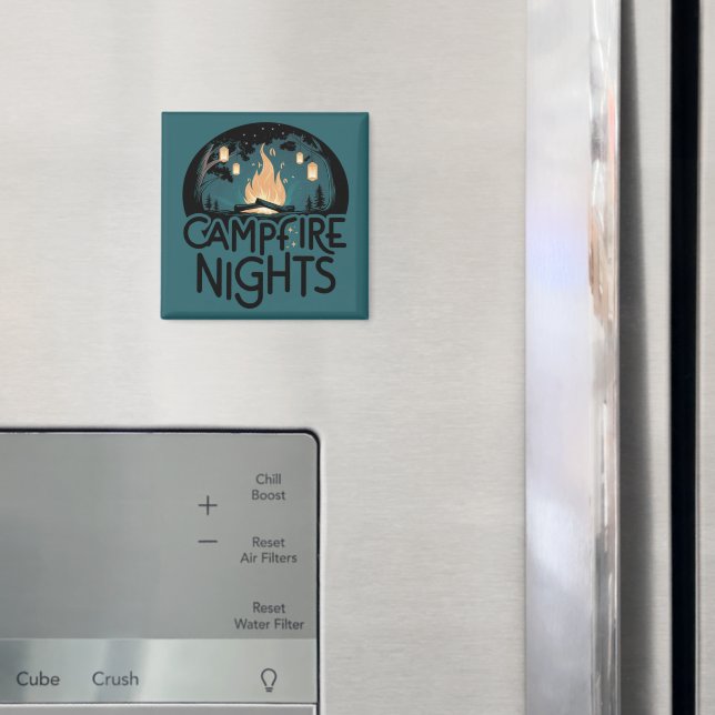 Cozy Campfire Nights Rustic Outdoor Adventure Magnet (In Situ (Fridge))