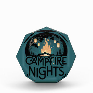 Cozy Campfire Nights Rustic Outdoor Adventure Photo Block