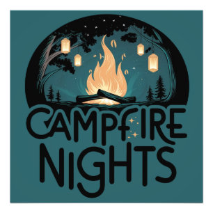 Cozy Campfire Nights Rustic Outdoor Adventure Photo Print