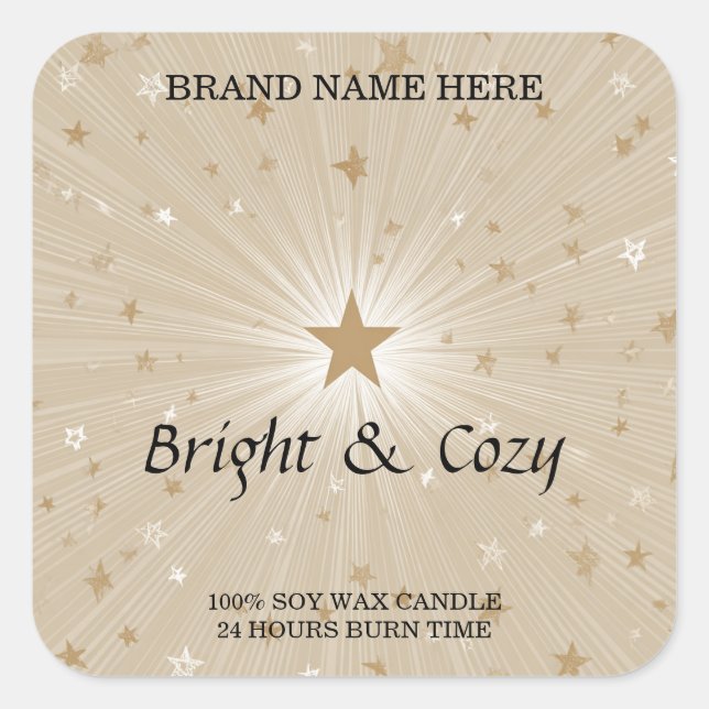 Cozy Candle Label – Bright & Warm Design (Front)