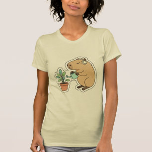 Cozy Capybara Watering Houseplant T-Shirt
