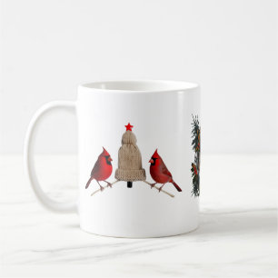 Cozy Cardinal Birds Knit Hat Christmas Tree  Coffee Mug