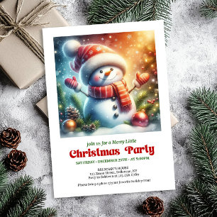 Cozy cartoon snowman invite holiday cheer editable