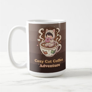 Cozy Cat Coffee Adventure Art Coffee Mug