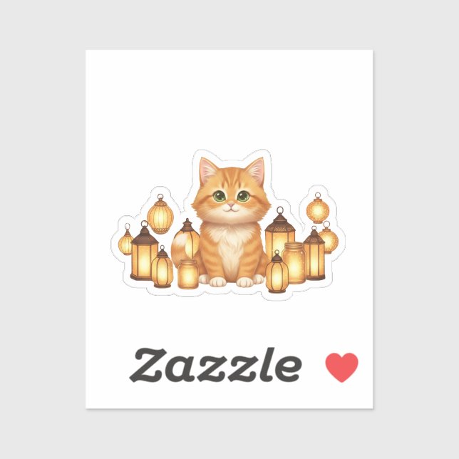 Cozy Cat with Glowing Lanterns New Year (Sheet)