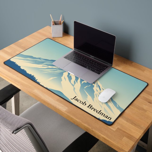 Cozy Chalet Chic Mountain View Gaming Desk Mat (Office 2)
