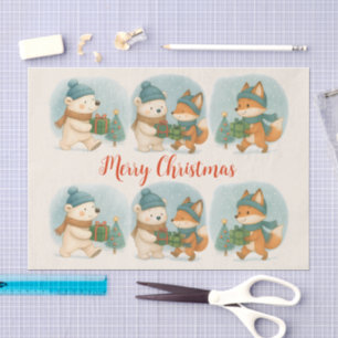Cozy Christmas Animals Tissue Paper