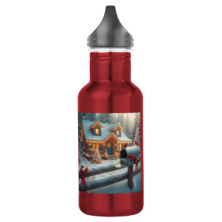 Cozy Christmas Cabin Winter Wonderland 532 Ml Water Bottle