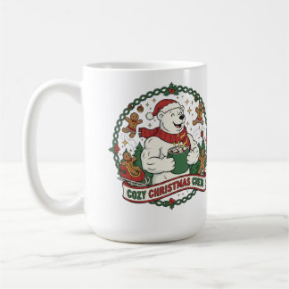 Cozy Christmas Crew – Cute Polar Bear & Gingerbrea Coffee Mug