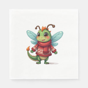 Cozy Christmas Dragonfly Napkin