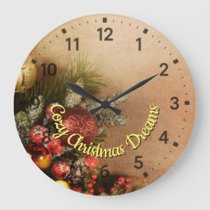 Cozy Christmas Dreams Wall Clock Holiday Wall