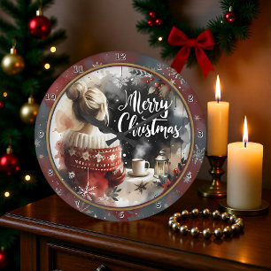 Cozy Christmas Girl Sweater Large Clock