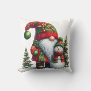 Cozy Christmas Gnome Art – Festive Holiday Cushion