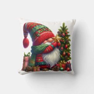 Cozy Christmas Gnome Art – Festive Holiday Cushion