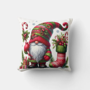 Cozy Christmas Gnome Art – Festive Holiday Cushion