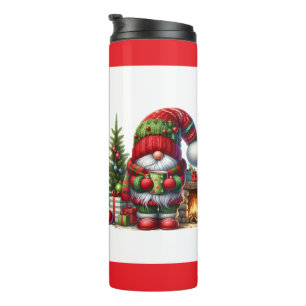 Cozy Christmas Gnome Art – Festive Holiday Thermal Tumbler