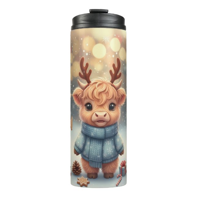 Cozy Christmas Highland Cows Tumbler (Front)