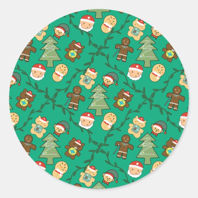 Cozy Christmas Holiday for Laptop & Planner Decor Classic Round Sticker (Front)